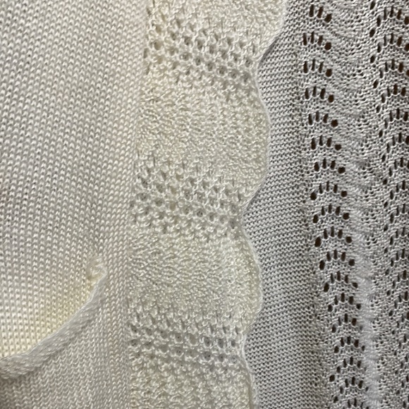 Tobi Long Cream knit Scalloped edges Cardigan in Medium - Picture 4 of 13